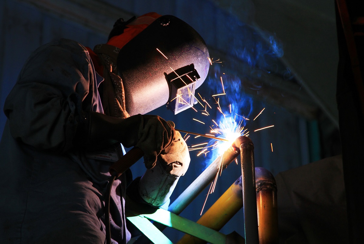 Industrial Worker Welding